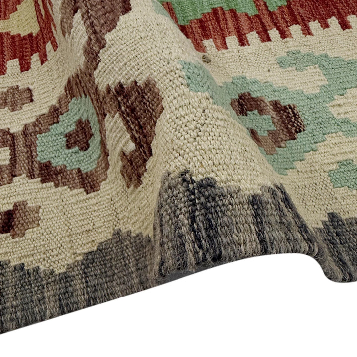 Afghan Vegetable Kilim Rug 6'8" x 9'9" Flat-Weave | No. AL502159