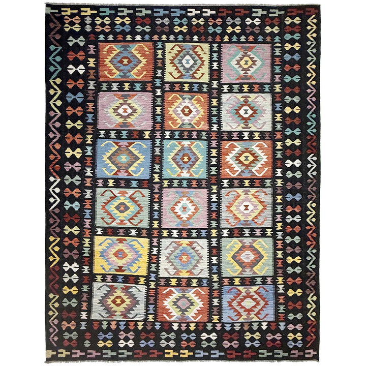 Afghan Kilim Rug 9' 5" x 12' 6" Flat-Weave | No. AL50222
