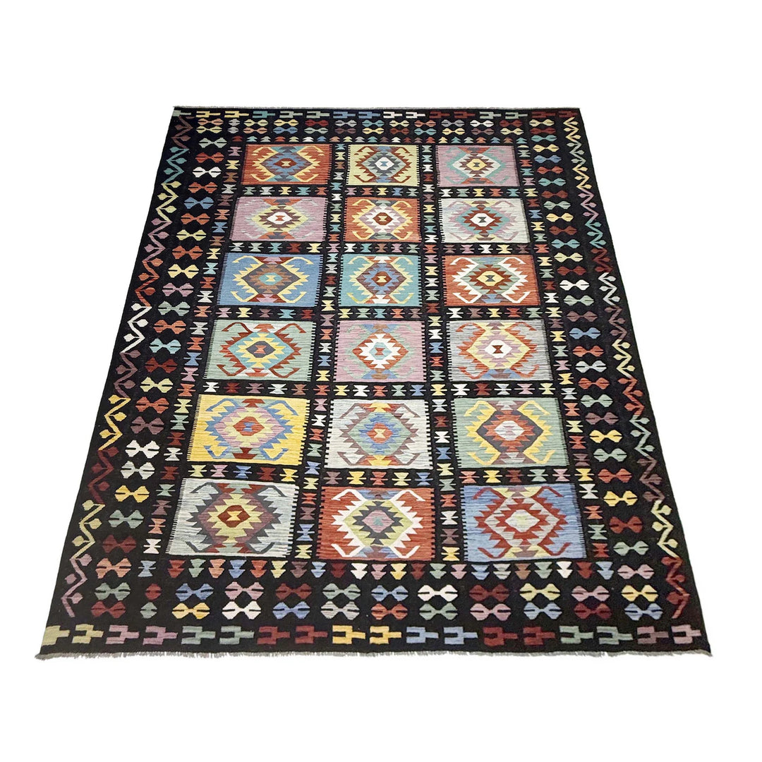 Afghan Kilim Rug 9' 5" x 12' 6" Flat-Weave | No. AL50222