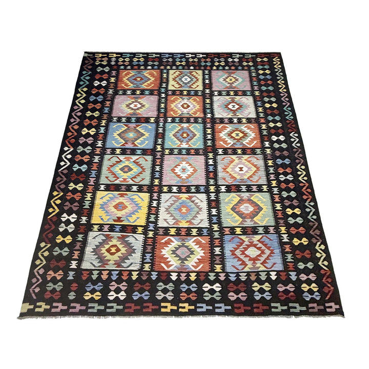 Afghan Kilim Rug 9' 5" x 12' 6" Flat-Weave | No. AL50222