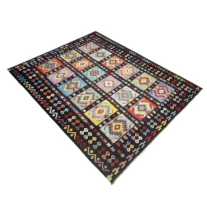 Afghan Kilim Rug 9' 5" x 12' 6" Flat-Weave | No. AL50222