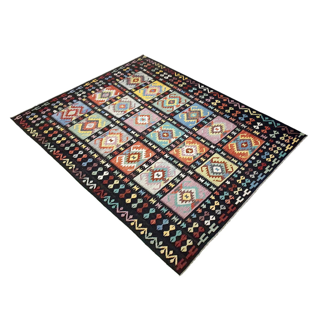 Afghan Kilim Rug 9' 5" x 12' 6" Flat-Weave | No. AL50222