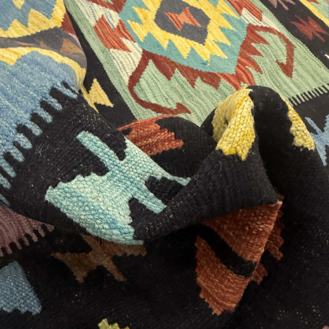 Afghan Kilim Rug 9' 5" x 12' 6" Flat-Weave | No. AL50222