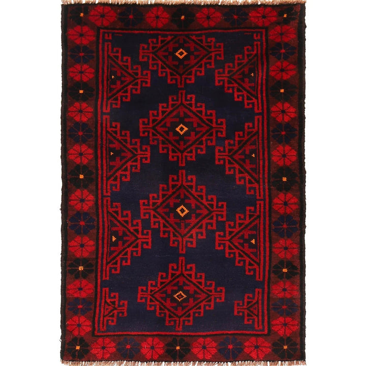 Afghan Baluchi Rug 3' 2" x 4' 8" Hand-Knotted | No. AL50242