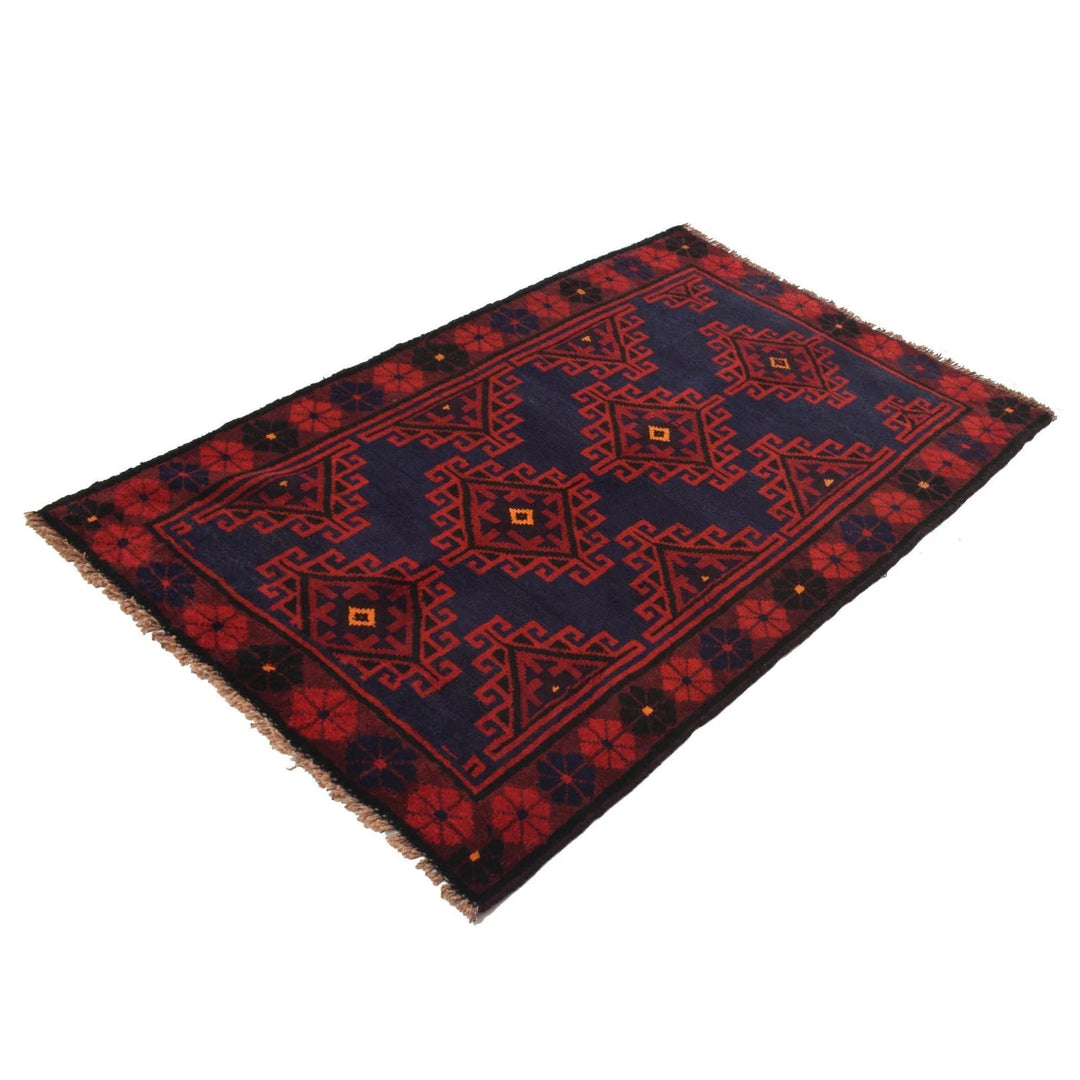 Afghan Baluchi Rug 3' 2" x 4' 8" Hand-Knotted | No. AL50242