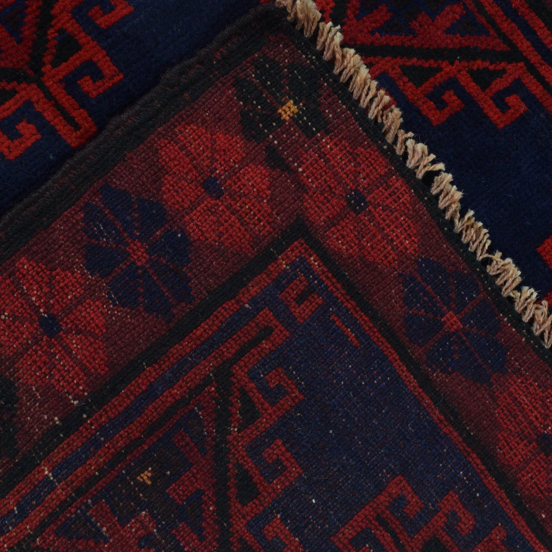 Afghan Baluchi Rug 3' 2" x 4' 8" Hand-Knotted | No. AL50242
