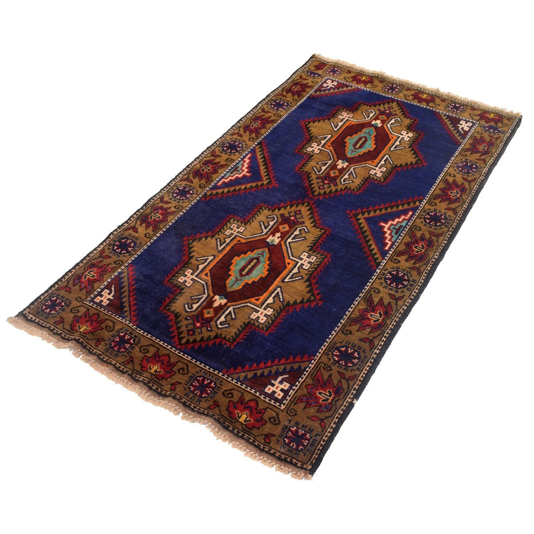 Afghan Baluchi Rug 2' 9" x 4' 11" Hand-Knotted | No. AL50278