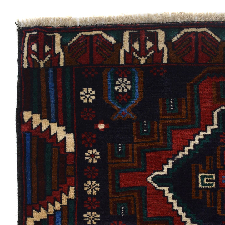 Afghan Baluchi Rug 2' 10" x 4' 8" Hand-Knotted | No. AL50299