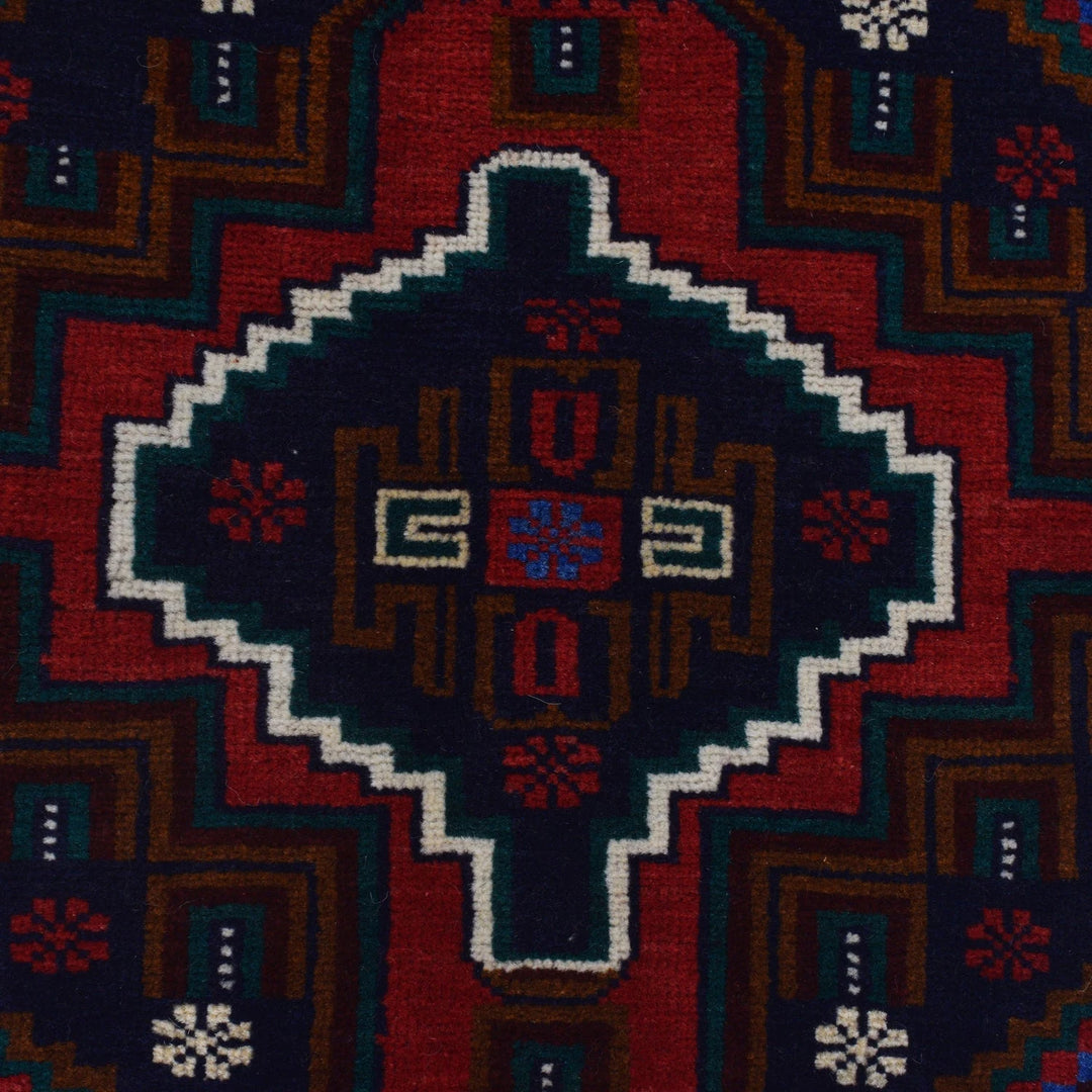 Afghan Baluchi Rug 2' 10" x 4' 8" Hand-Knotted | No. AL50299