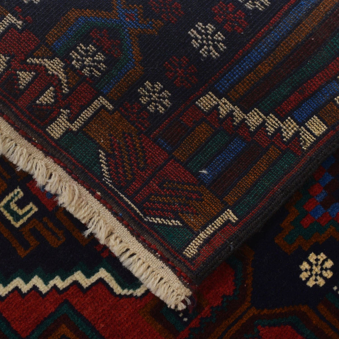 Afghan Baluchi Rug 2' 10" x 4' 8" Hand-Knotted | No. AL50299