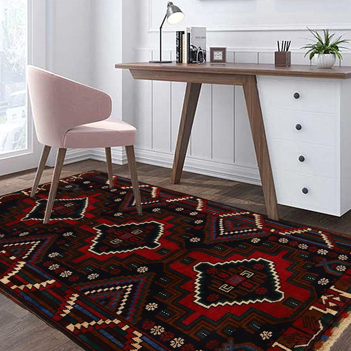 Afghan Baluchi Rug 2' 10" x 4' 8" Hand-Knotted | No. AL50299
