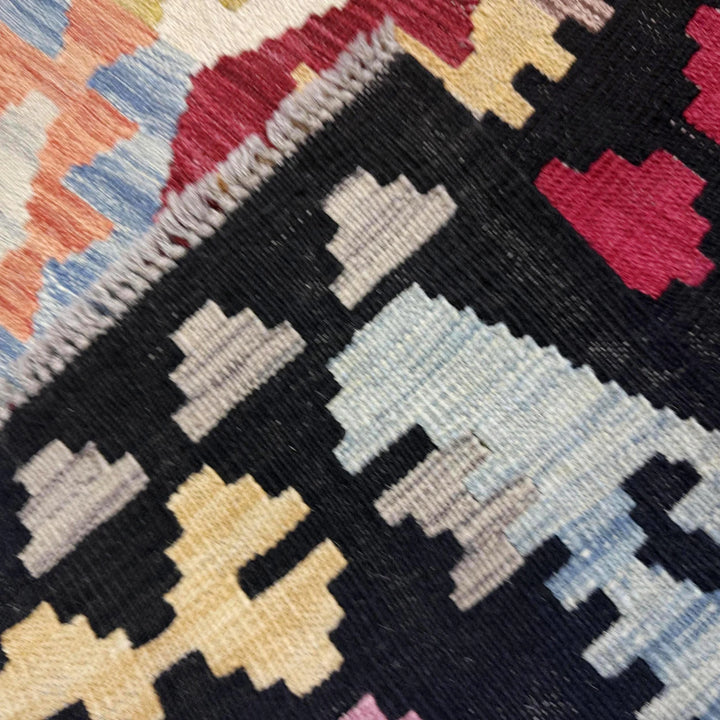 Afghan Vegetable Kilim Rug 6' 7" x 9' 9" Flat-Weave | No. AL503641