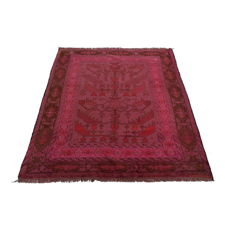 Pink Pakistani Overdye Rug 3' 9" x 5' 2" Hand-Knotted | No. AL50389