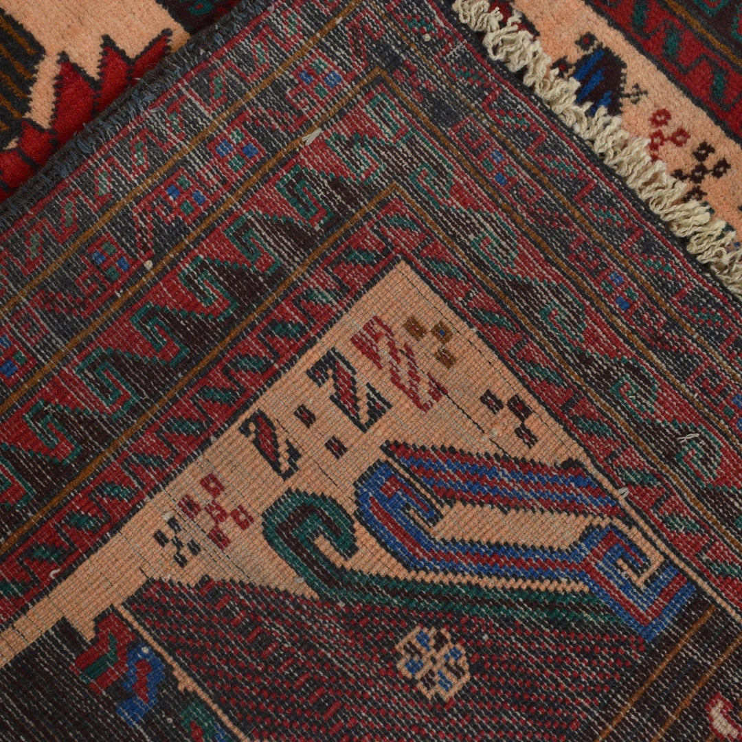 Afghan Baluchi Rug 2' 11" x 4' 6" Hand-Knotted | No. AL50392