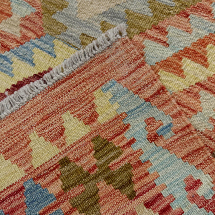 Afghan Vegetable Kilim Rug 5' 9" x 7' 11" Flat-Weave | No. AL504109