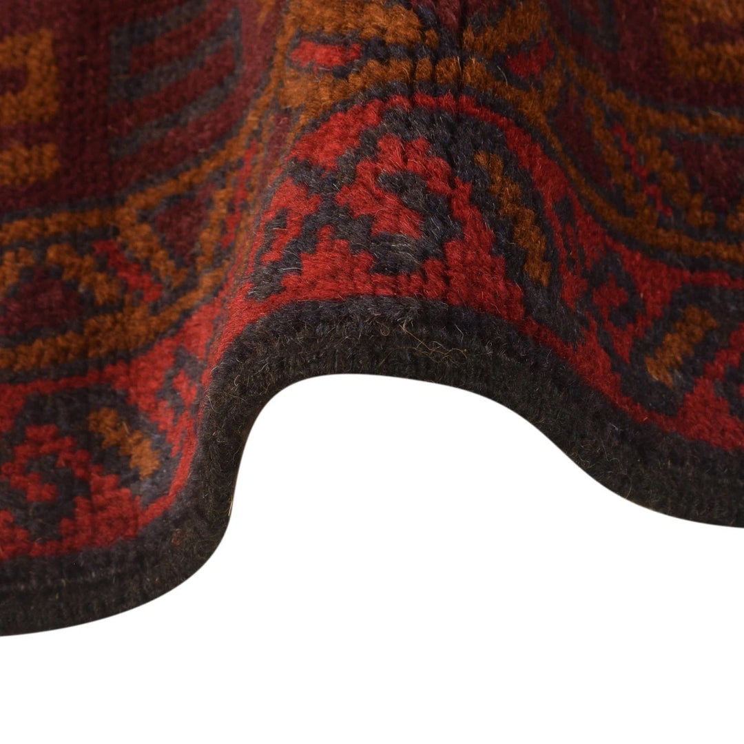 Red Afghan Baluchi Rug 2' 10" x 4' 8" Hand-Knotted | No. AL50433