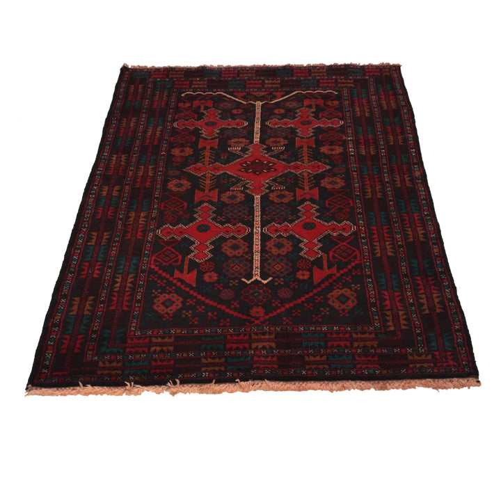 Afghan Baluchi Rug 3' 1" x 4' 8" Hand-Knotted | No. AL50508