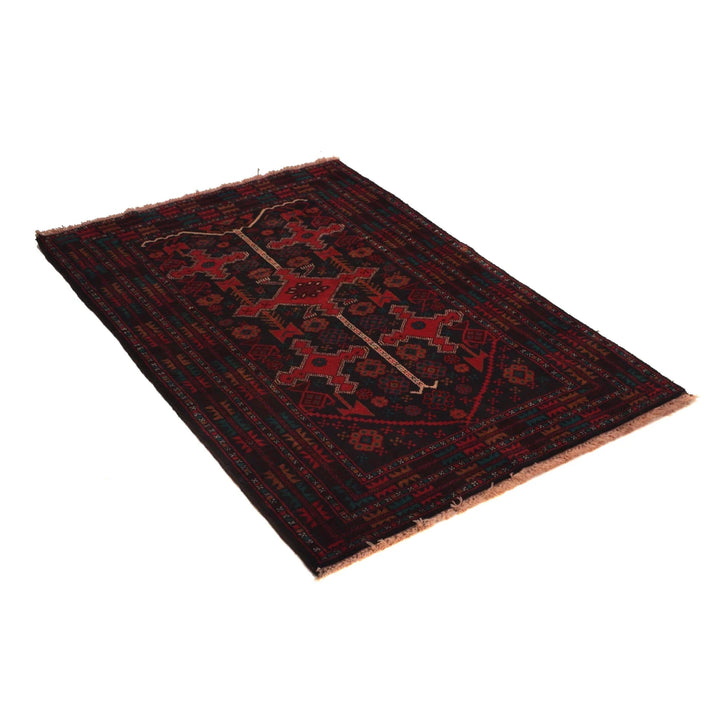 Afghan Baluchi Rug 3' 1" x 4' 8" Hand-Knotted | No. AL50508