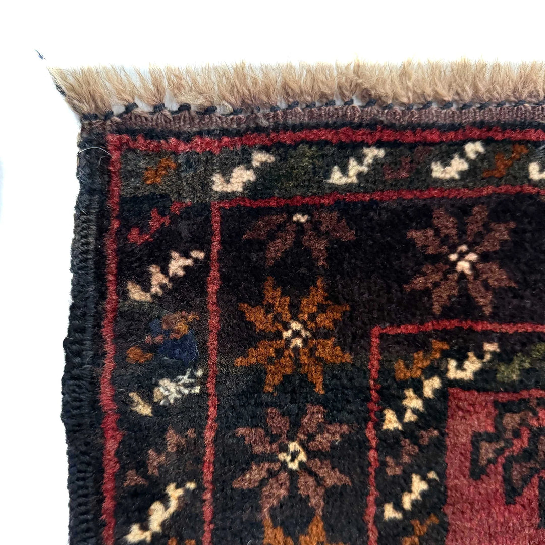 Red Afghan Baluchi Rug 2' 10" x 4' 4" Hand-Knotted | No. AL50649