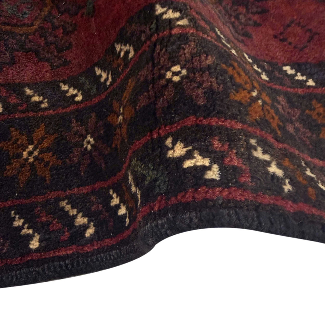 Red Afghan Baluchi Rug 2' 10" x 4' 4" Hand-Knotted | No. AL50649