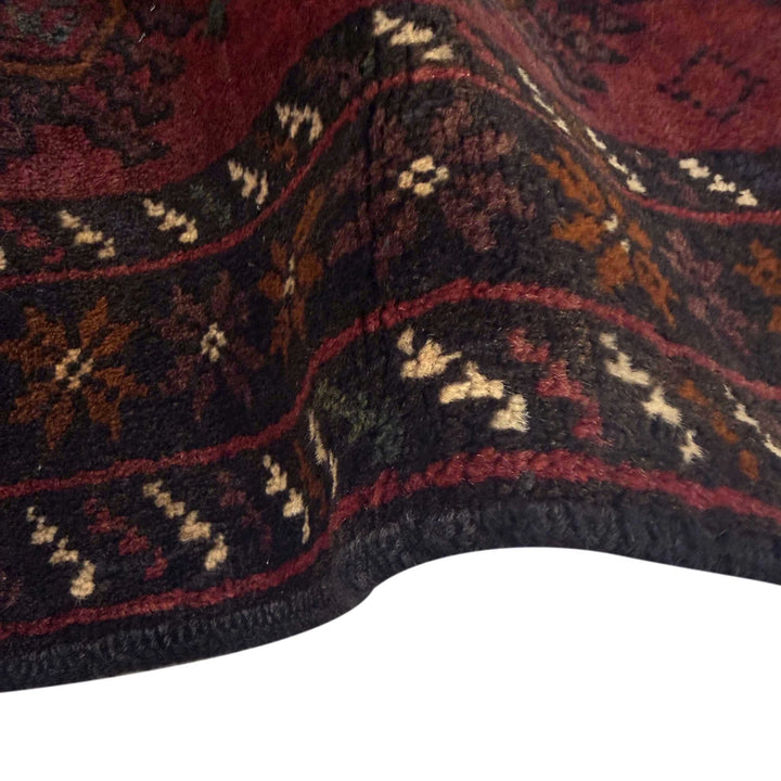 Red Afghan Baluchi Rug 2' 10" x 4' 4" Hand-Knotted | No. AL50649
