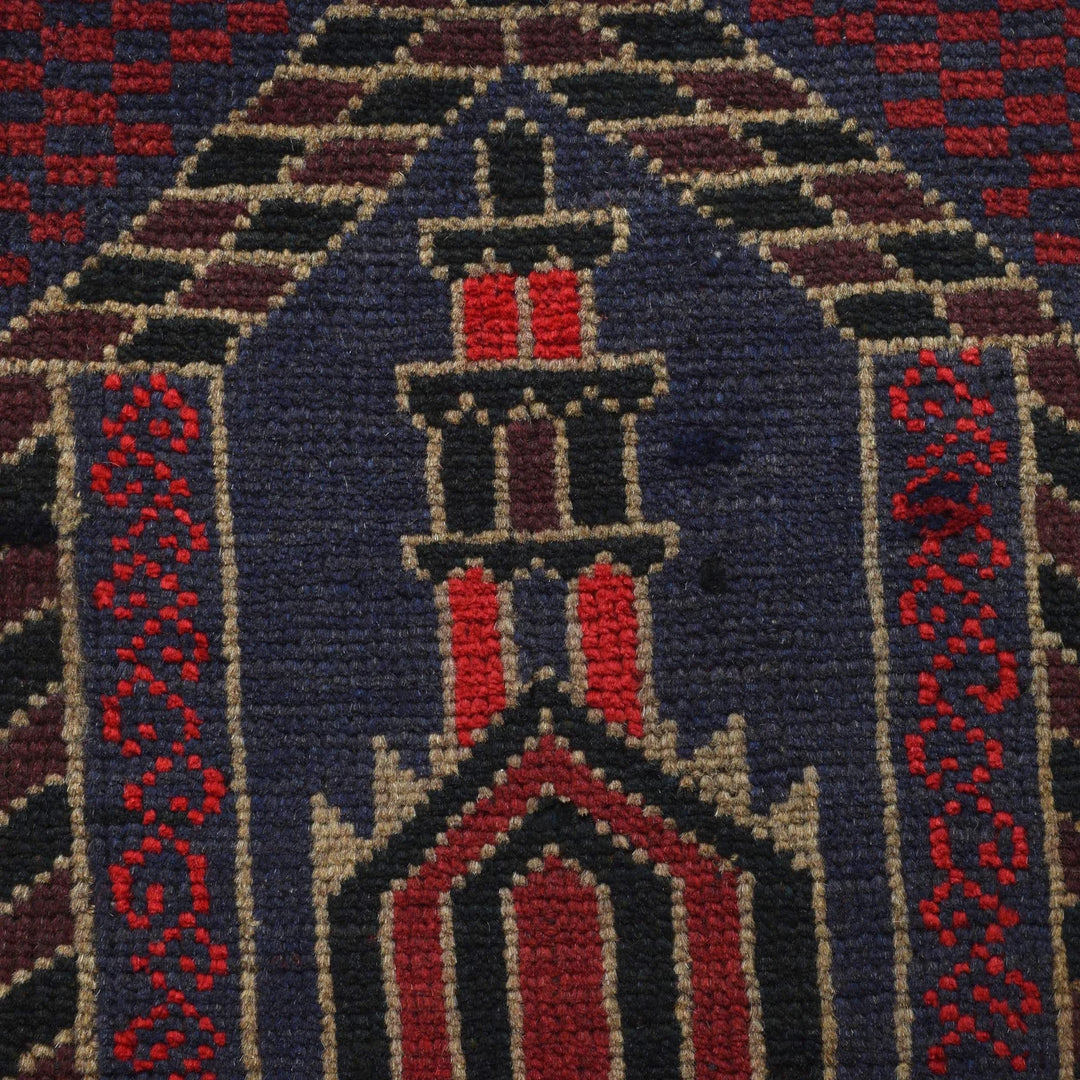Afghan Prayer Rug 2' 9" x 4' 6" Hand-Knotted | No. AL50700