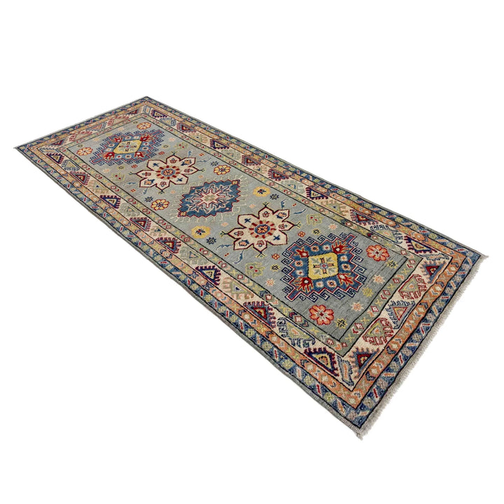 Gray Afghan Kazak Rug 2' 7" x 6' 6" Hand-Knotted | No. AL50708