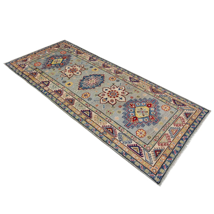 Gray Afghan Kazak Rug 2' 7" x 6' 6" Hand-Knotted | No. AL50708