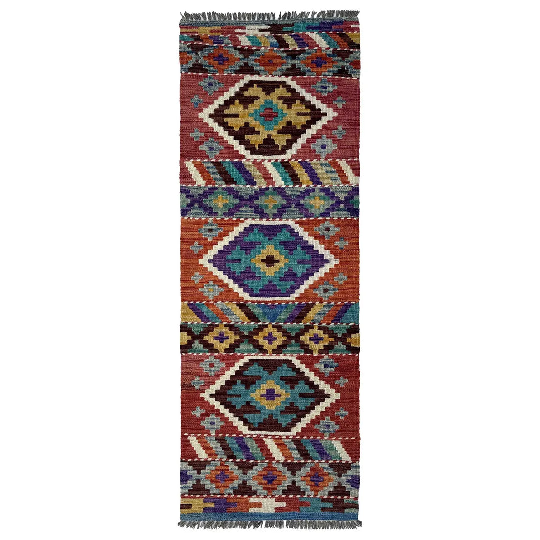 Afghan Vegetable Kilim Rug 1' 8" x 5' 1" Flat-Weave | No. AL50721