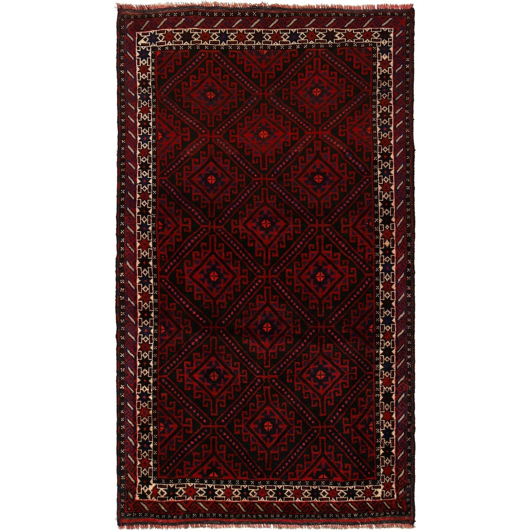 Afghan Baluchi Rug 4' 7" x 7' 11" Hand-Knotted | No. AL50754