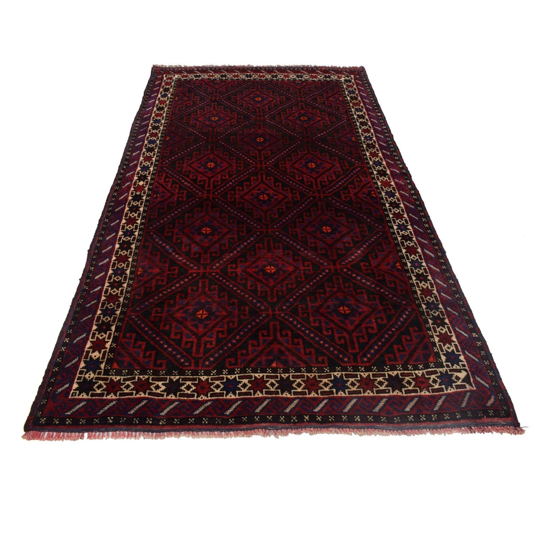 Afghan Baluchi Rug 4' 7" x 7' 11" Hand-Knotted | No. AL50754