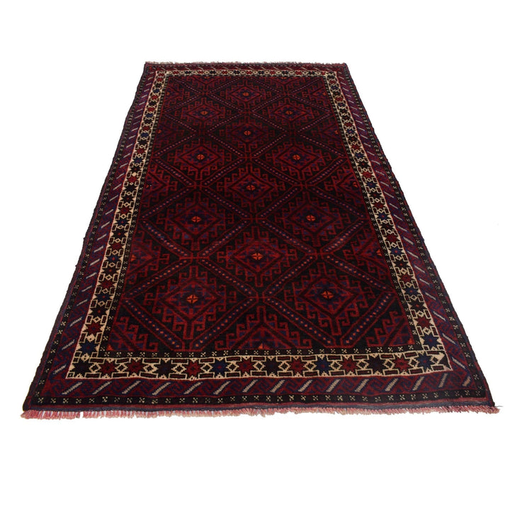Afghan Baluchi Rug 4' 7" x 7' 11" Hand-Knotted | No. AL50754
