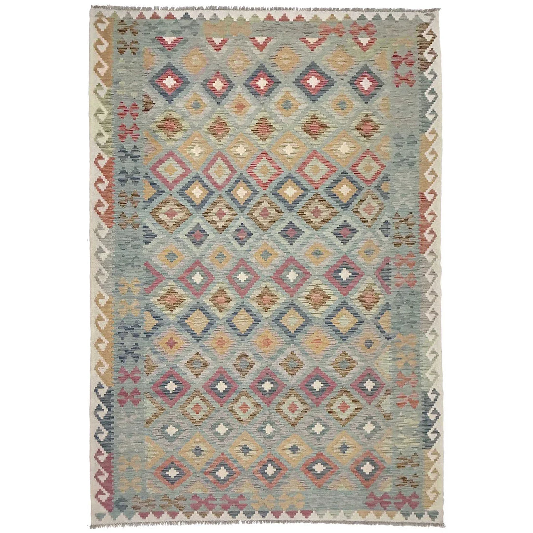 Afghan Kilim Rug 6' 7" x 10' 3" Flat-Weave | No. AL50761