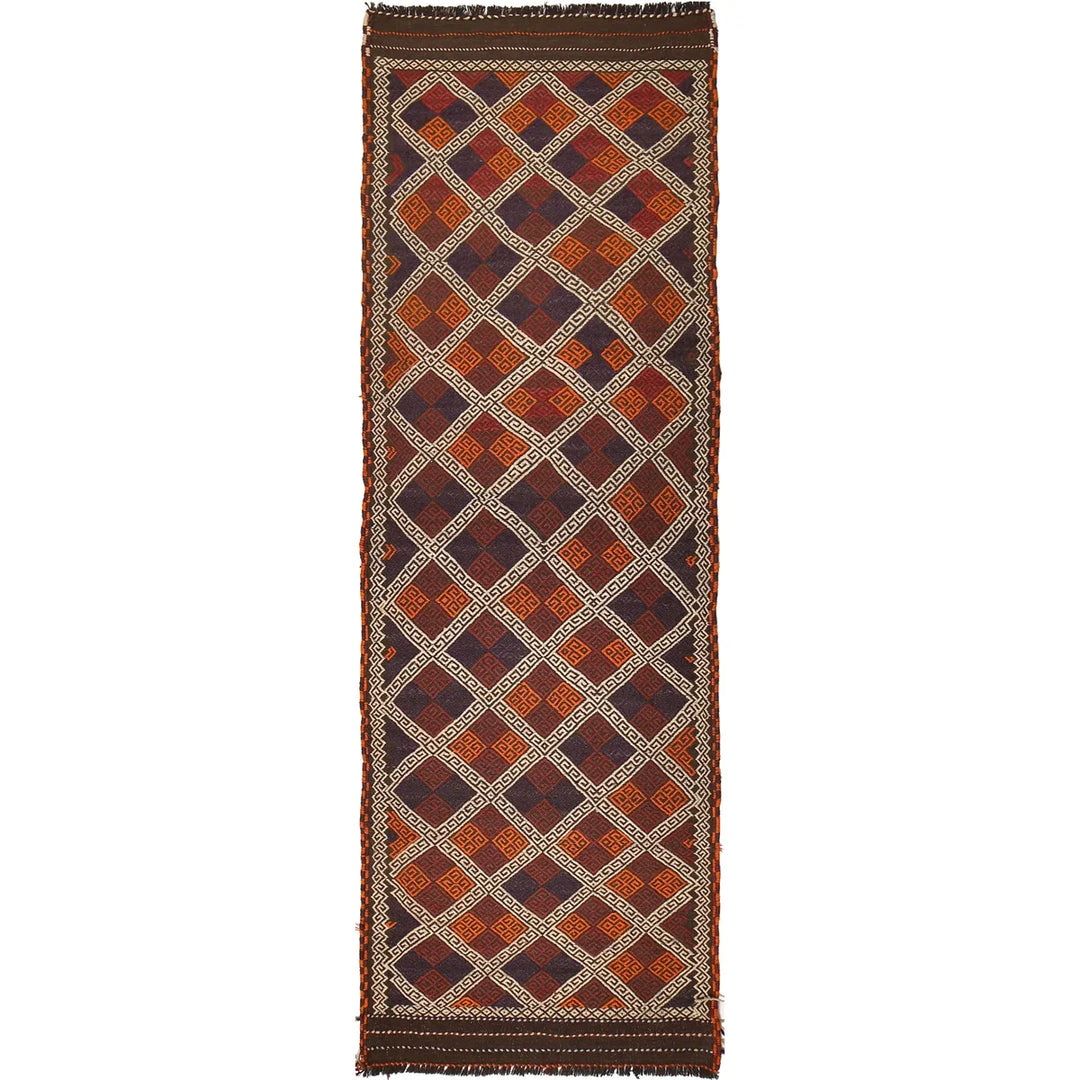 Afghan Suzani Kilim Runner 2' 11" x 9' 3" Flat-Weave | No. AL50772