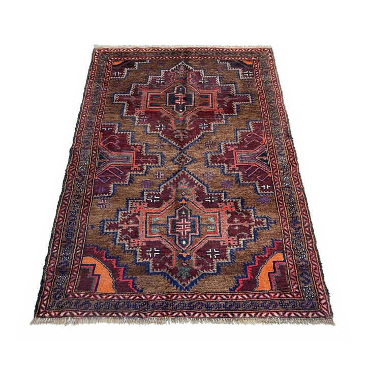 Afghan Baluchi Rug 3' 7" x 6' 0" Hand-Knotted | No. AL50827