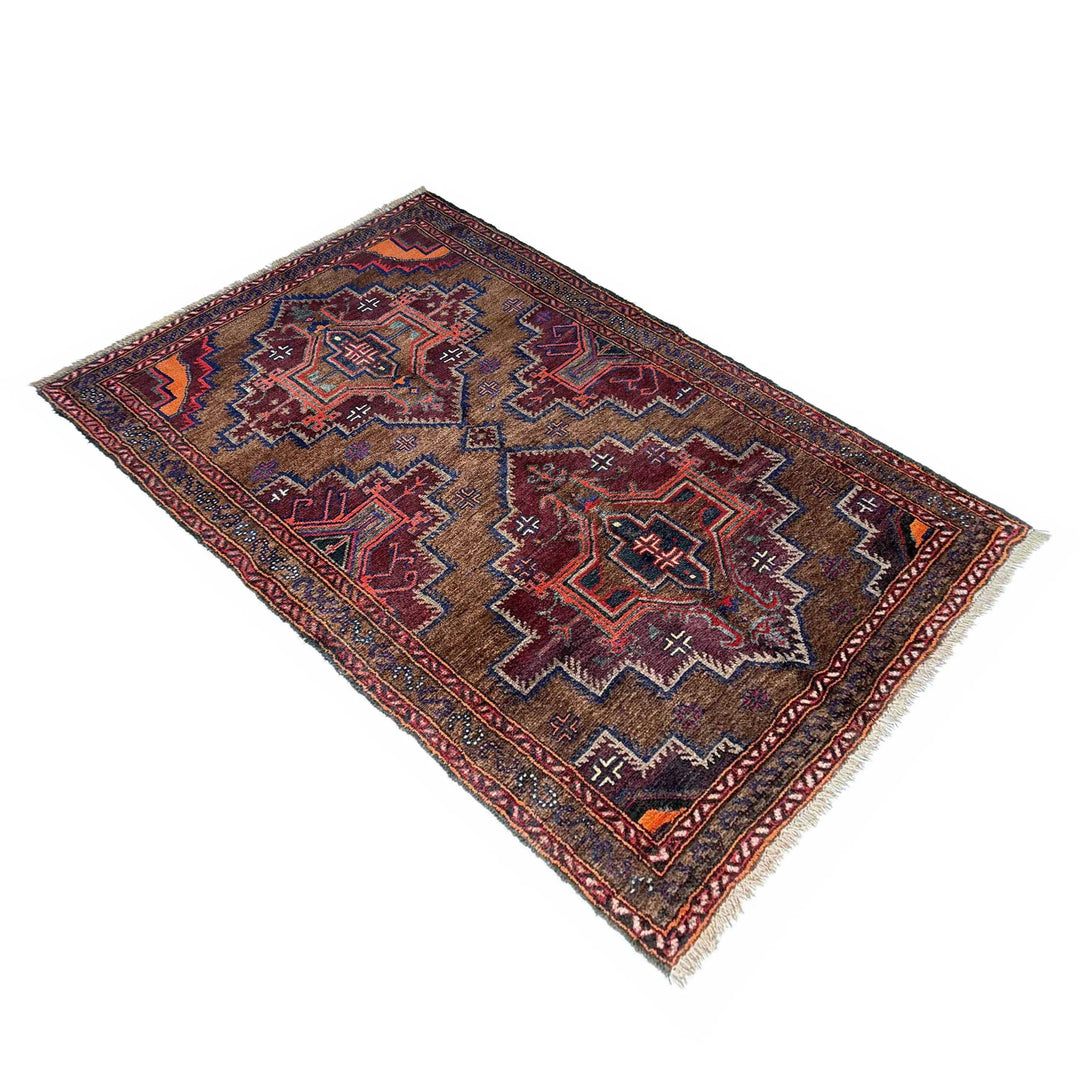 Afghan Baluchi Rug 3' 7" x 6' 0" Hand-Knotted | No. AL50827
