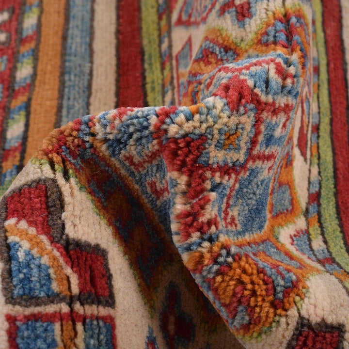 Afghan Khurjeen Rug 4' 0" x 5' 9" Hand-Knotted | No. AL50841