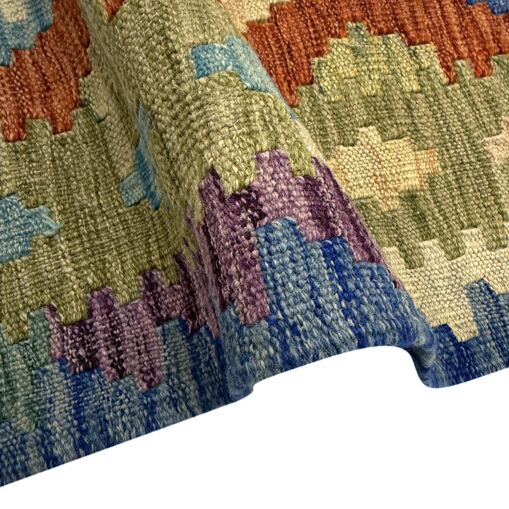 Multicolor Afghan Vegetable Kilim Rug 5' 11" x 7' 9" Flat-Weave | No. AL50880