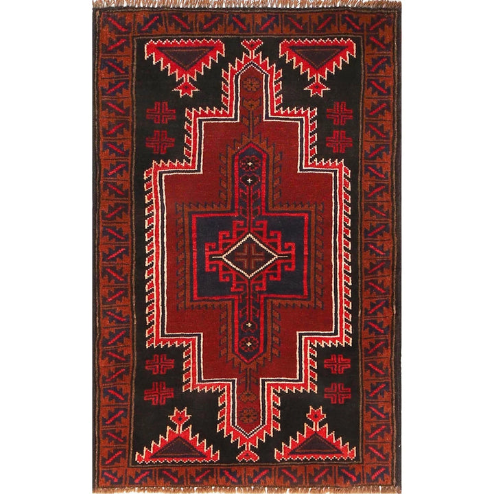 Afghan Baluchi Rug 2' 9" x 4' 5" Hand-Knotted | No. AL51001