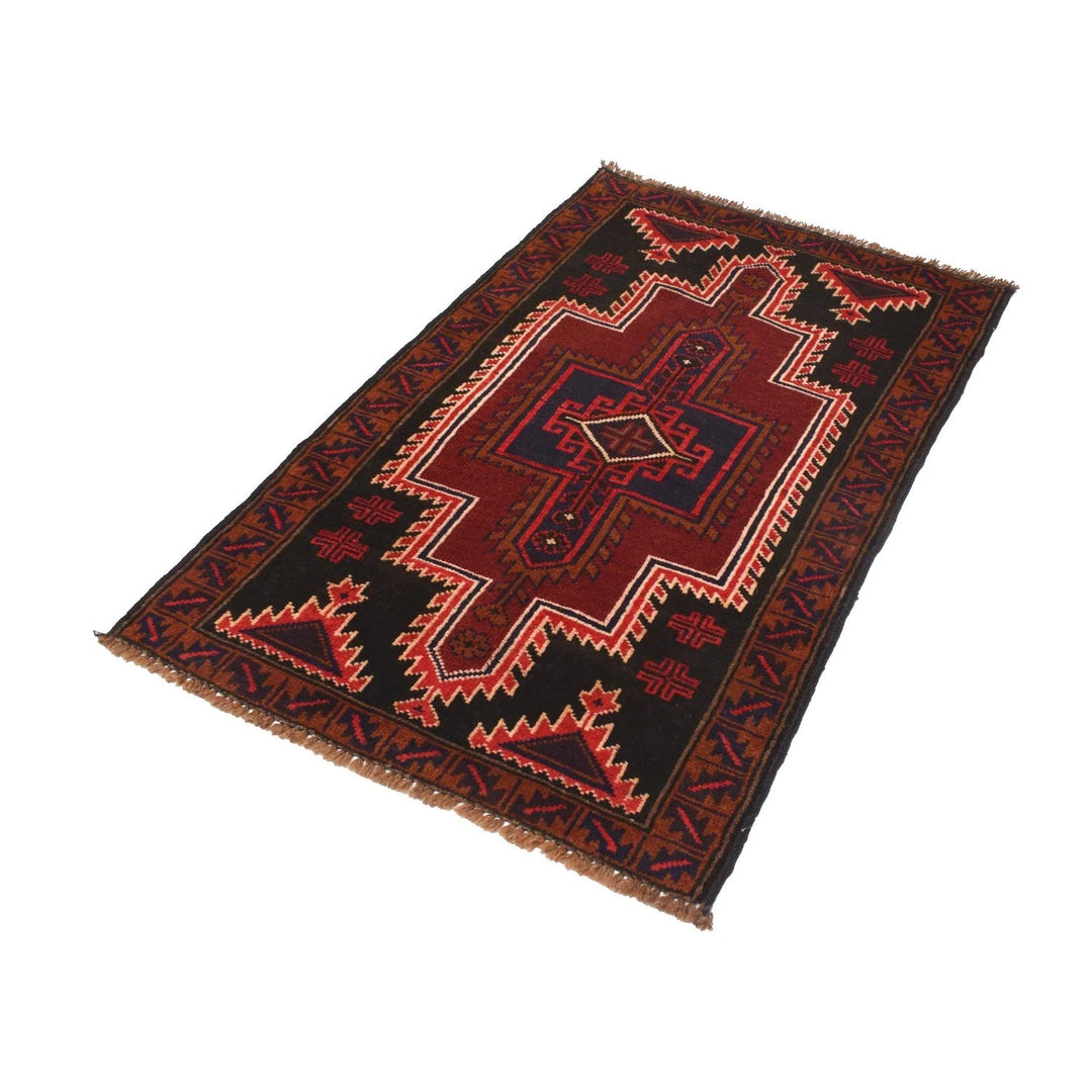 Afghan Baluchi Rug 2' 9" x 4' 5" Hand-Knotted | No. AL51001