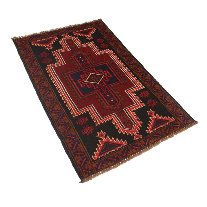 Afghan Baluchi Rug 2' 9" x 4' 5" Hand-Knotted | No. AL51001