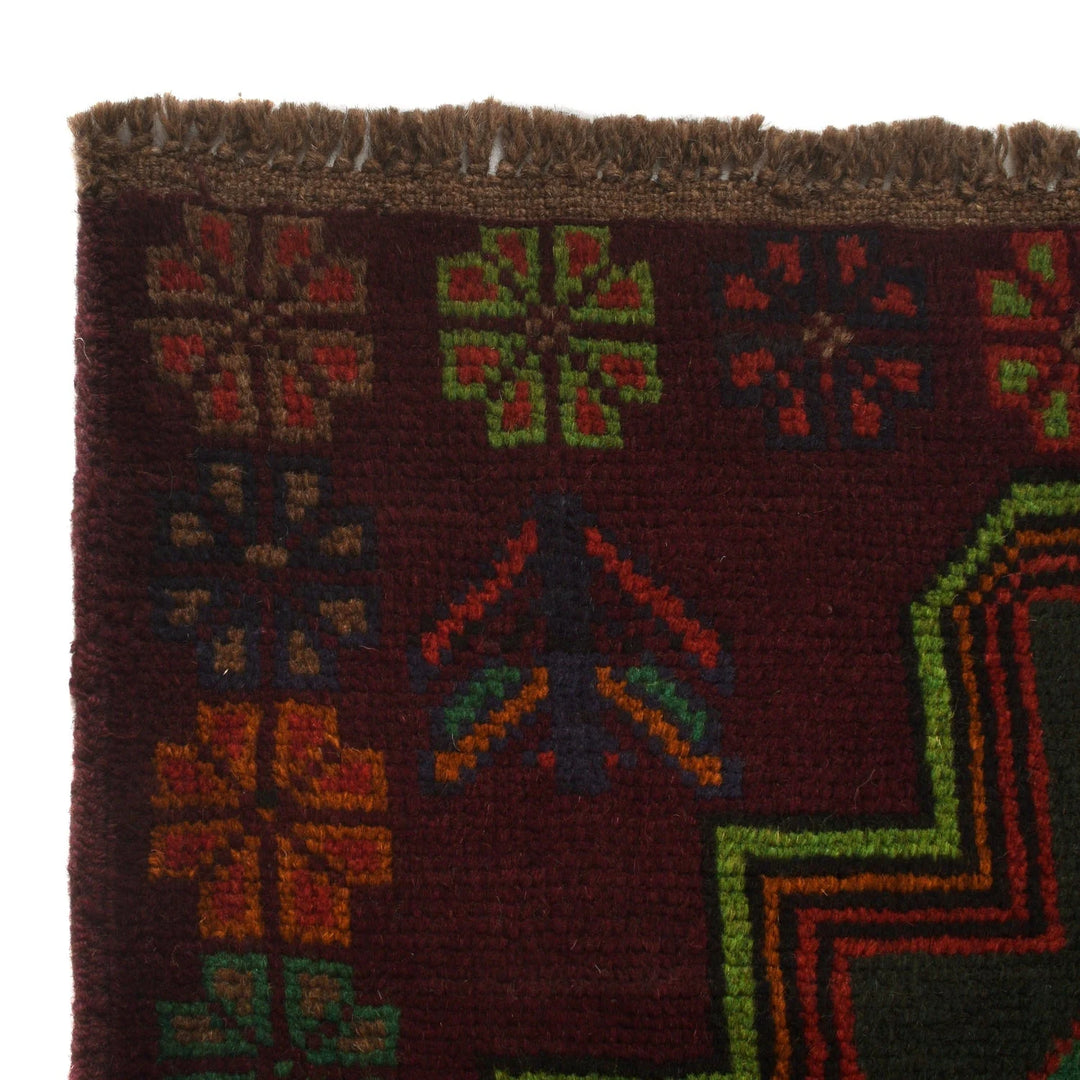 Afghan Baluchi Rug 4'3" x 5'12" Hand-Knotted | No. AL51152