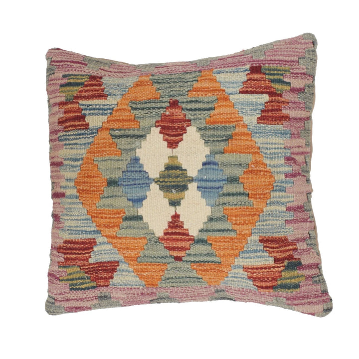 Afghan Kilim Cushion 1' 3" x 1' 4" Flat-Weave | No. AL51168
