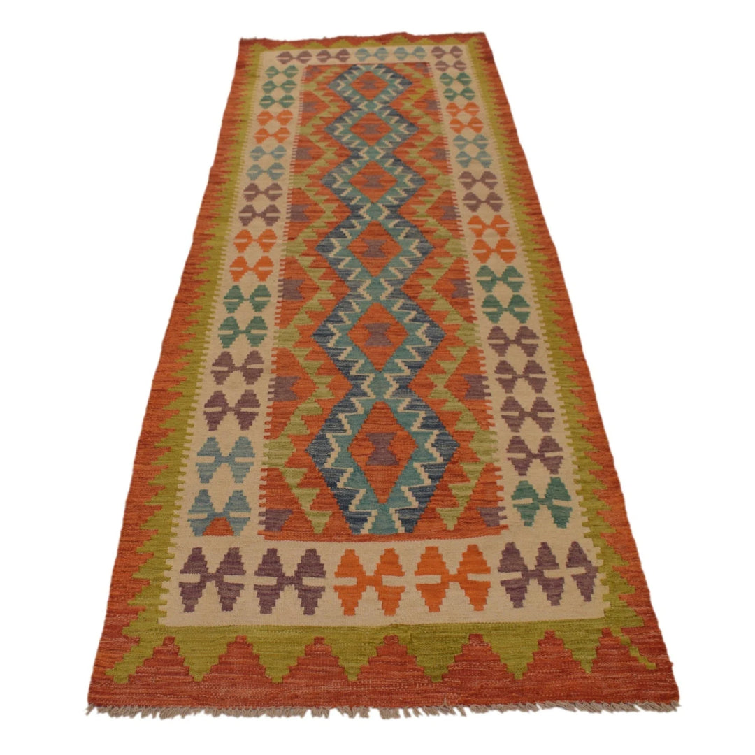 Afghan Kilim Runner 2' 10" x 9' 2" Flat-Weave | No. AL51170