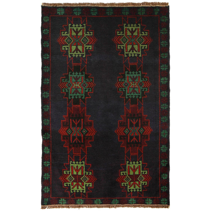 Afghan Baluchi Rug 4' 2" x 6' 6" Hand-Knotted | No. AL51236