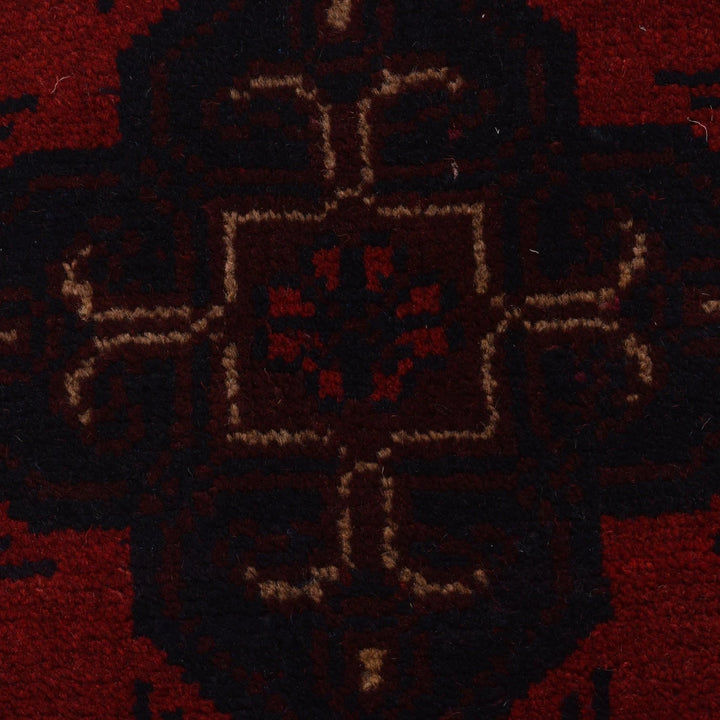 Red Afghan Khal Mohammadi Rug 3' 4" x 4' 10" Hand-Knotted | No. AL51242