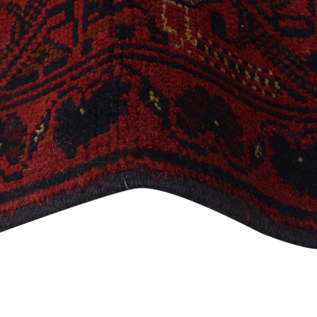 Red Afghan Khal Mohammadi Rug 3' 4" x 4' 10" Hand-Knotted | No. AL51242