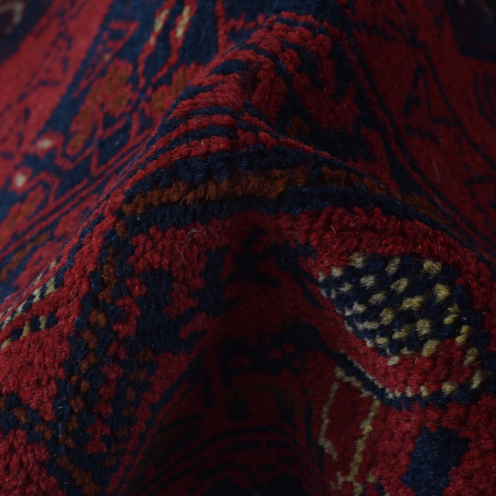 Red Afghan Khal Mohammadi Rug 3' 4" x 4' 10" Hand-Knotted | No. AL51242