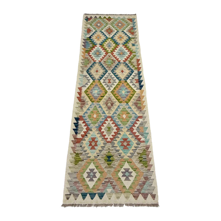 Afghan Vegetable Kilim Rug 2' 7" x 9' 11" Flat-Weave | No. AL513022