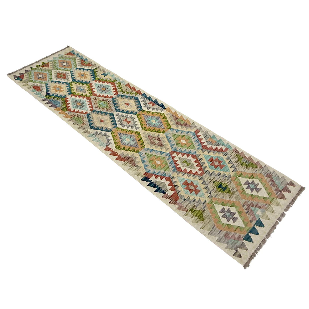 Afghan Vegetable Kilim Rug 2' 7" x 9' 11" Flat-Weave | No. AL513022